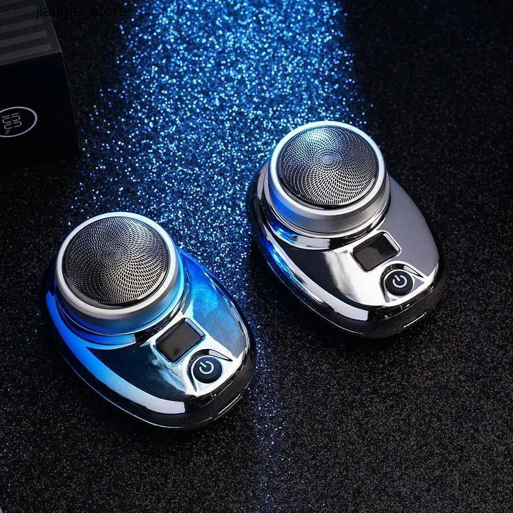 Shaving Tool Usb Rechargeable Men Portable Electric Shaver with Led Battery Display for Men Waterproof Mini Travel Rotary RazorJ260530 M260805