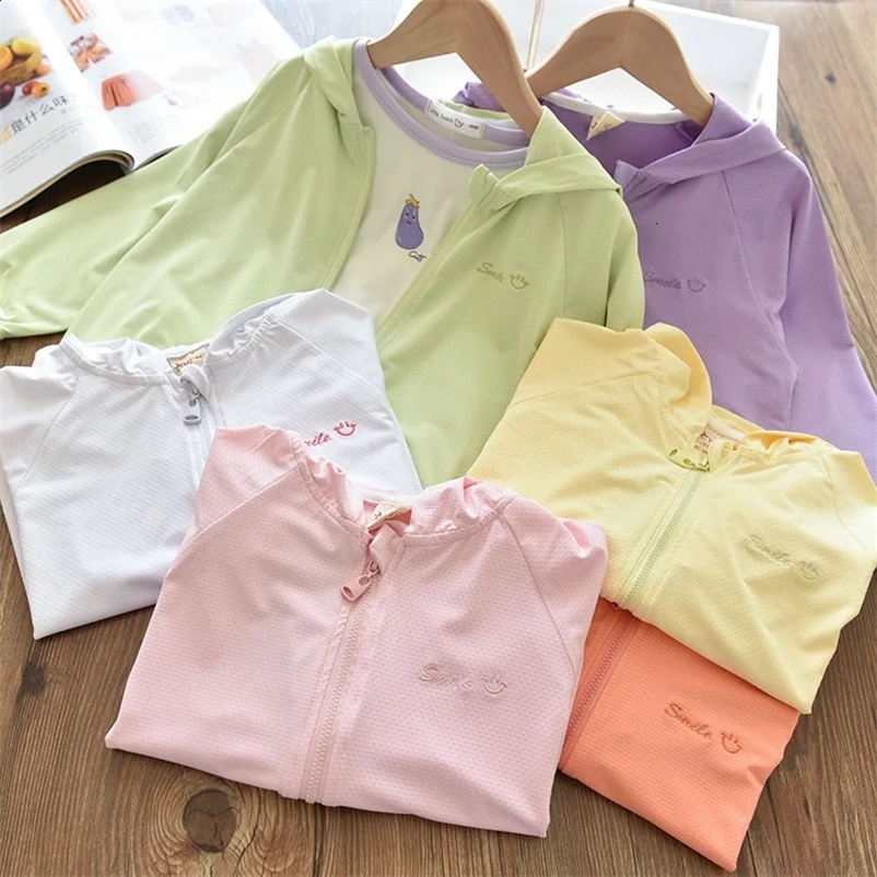 Summer Kids UV Protection Sun Protection Jacket Lightweight Breathable Ice Silk Thin Outerwear For Boys Girls 260529BJ
