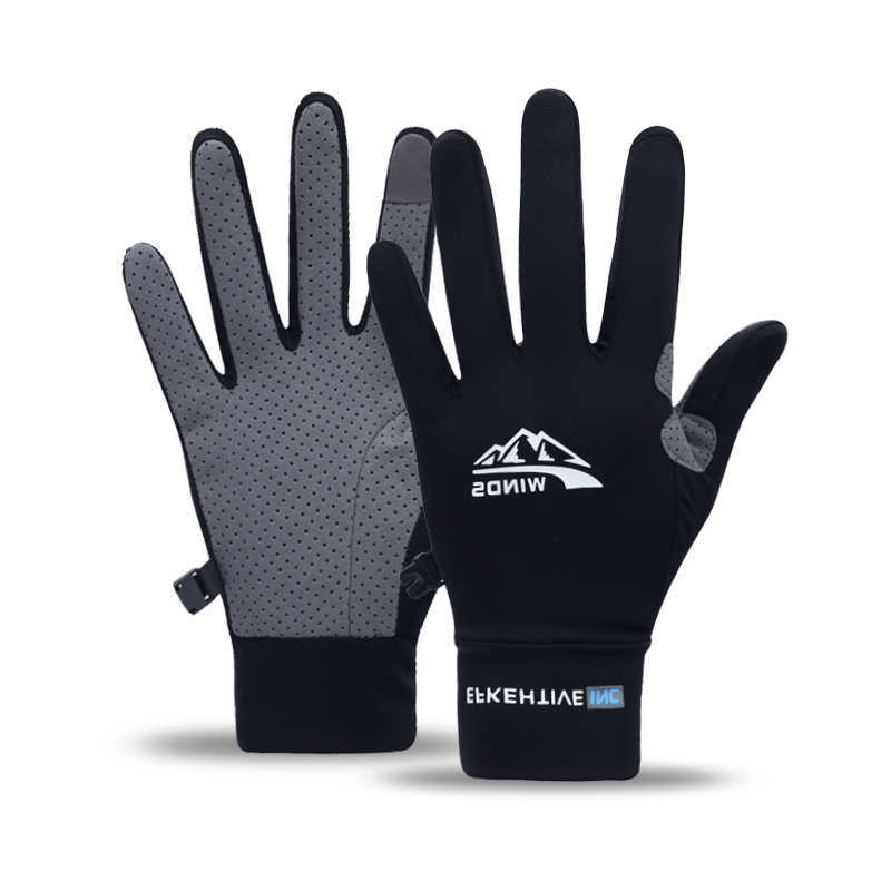 Lightweight Men's Summer Ice Silk Full-Finger Quick-Dry Touchscreen Sports Fishing Sun Protection Driving Cycling Gloves for Wom S260804I7WY