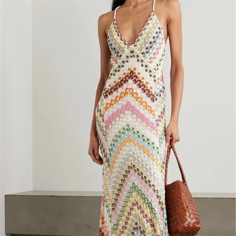 Spring Summer Sexy Dress With Contrasting Color Strapless Sleeveless Backless High-waisted Elegant V-neck Long Dresses 260611BJ