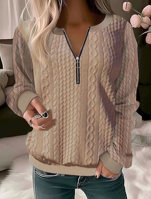1624 Women's Quilted Sweatshirt Zip-Up Cardigan Jacket Autumn/Winter