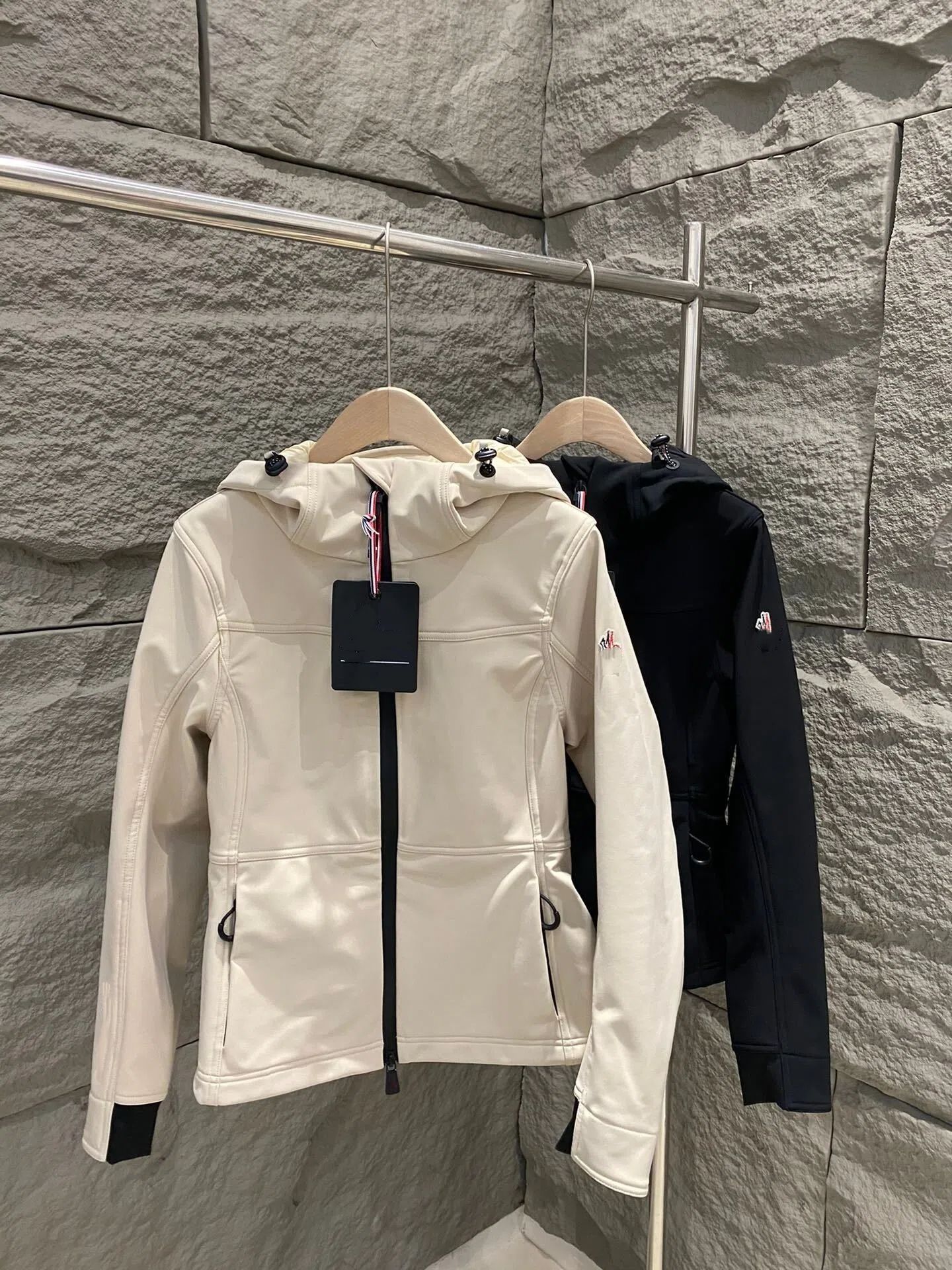 Women Jacket Waist Cinching Slim Fit Windbreaker Ski Suit High Quality Classic Stand Collar Knitted Down Jacket Outdoor Waterproof Windproof Casual