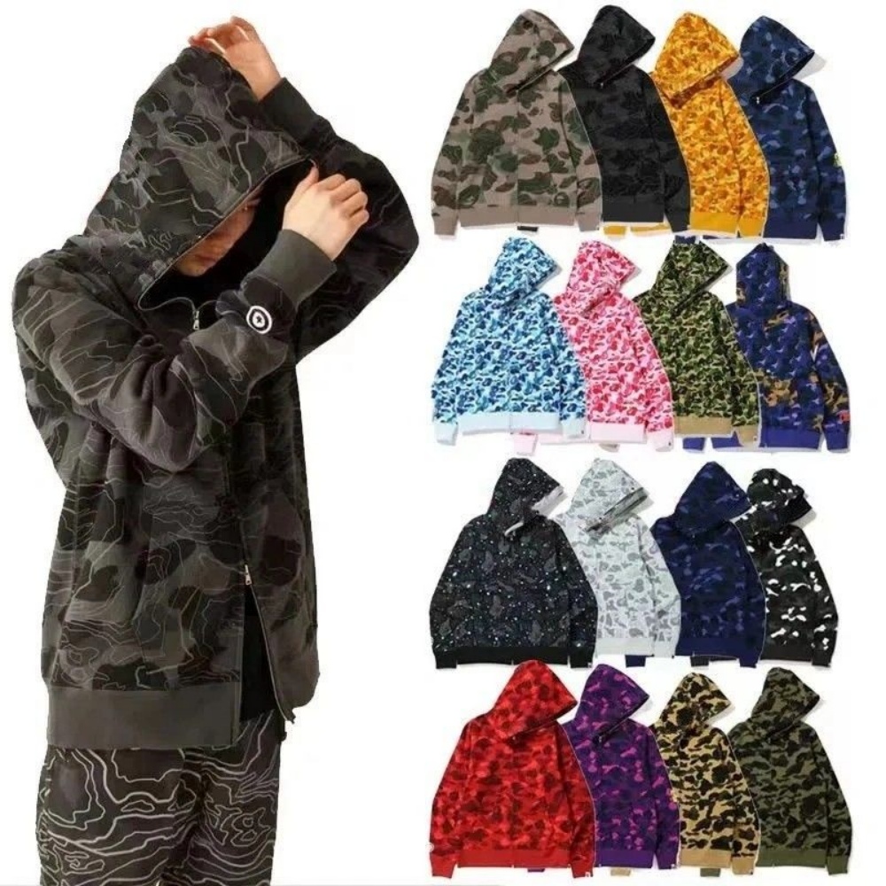 Bapis sweat à capuche Mens Designer Sweat à capuche Shark Sweats à capuche Hommes Femmes Styliste Veste à capuche Full Zip Up Shark Sweat à capuc