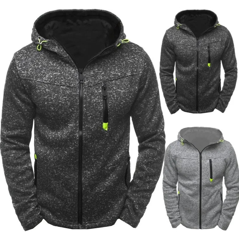 Men's Hoodie with Side Zipper Pockets Thin Wool Solid Color Tracksuit Casual Everyday Outdoor Hooded Tracksuit Long Sleeves 260731
