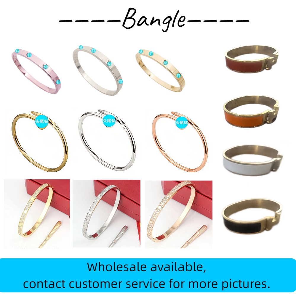 UK Stock Women Stainless Steel Bangle Men Metal Bangles Multi Styles Rhinestone Inlaid Cuff Bracelet Gold Rose Silver Color Fashion Jewelry For Dail