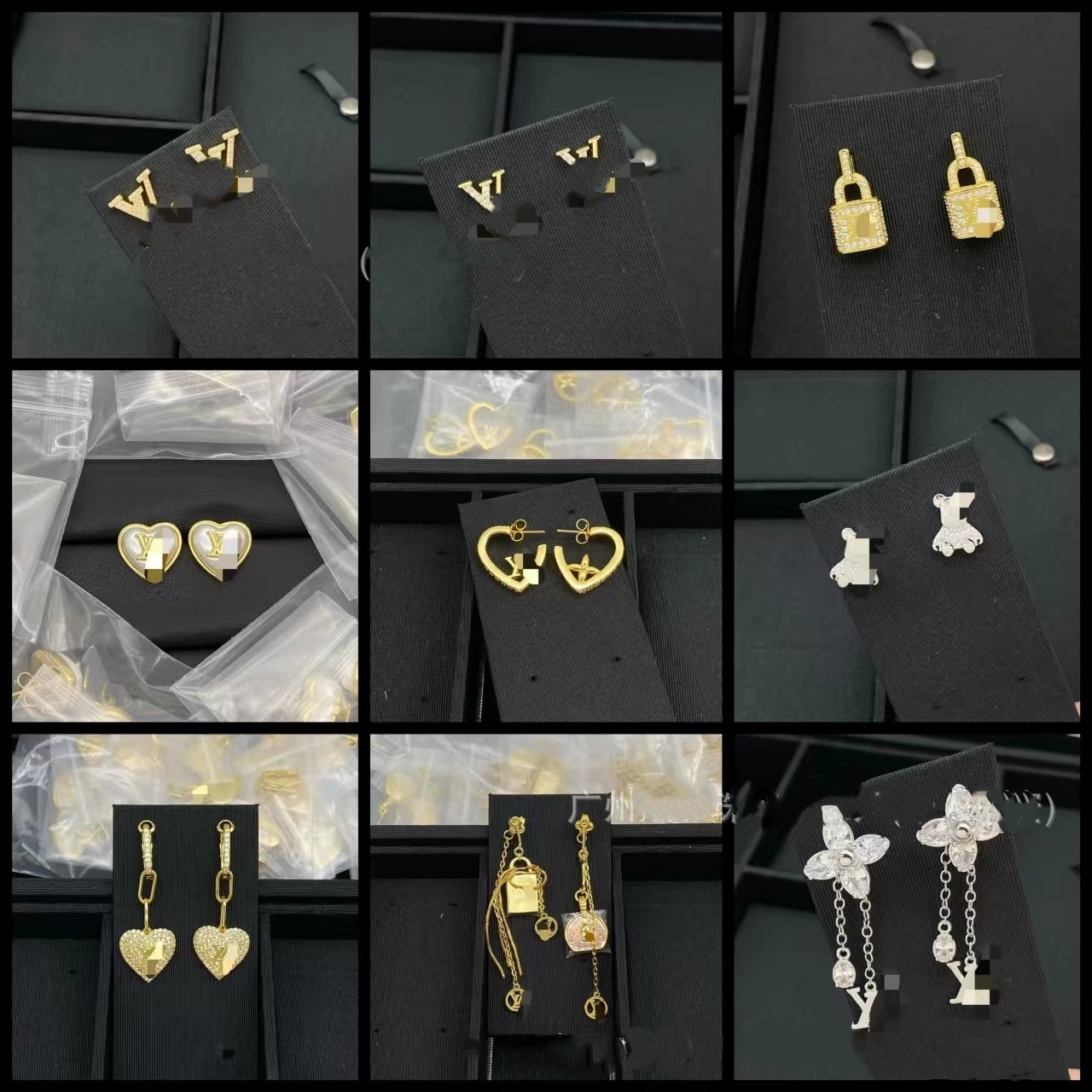 luxury Designer earings V lettes earrings jewelry set flower heart earing for momen 18k gold choker