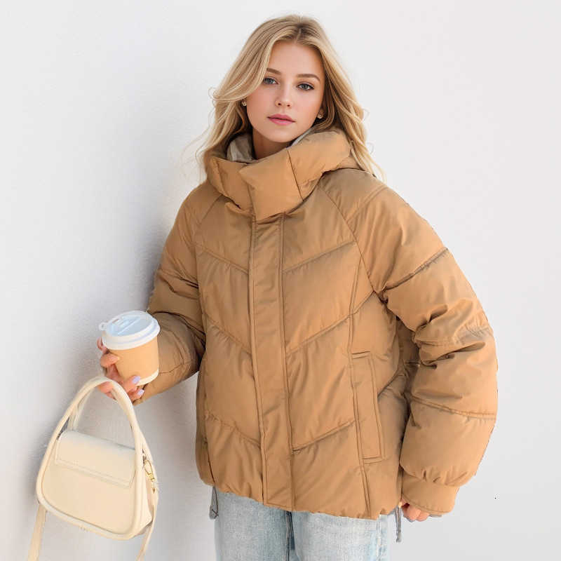 Jacket Puffer Down and Cotton Jacket Womens Short New Cotton Jacket Loose Hooded Bread Jacket Womens Cotton Jacket S260804I3K6