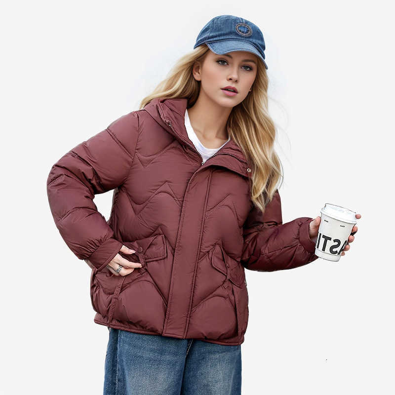 Jacket Puffer Down and Cotton Jacket Womens Short Style New Winter Version Loose Thick Small Bread Jacket S260804SLKM