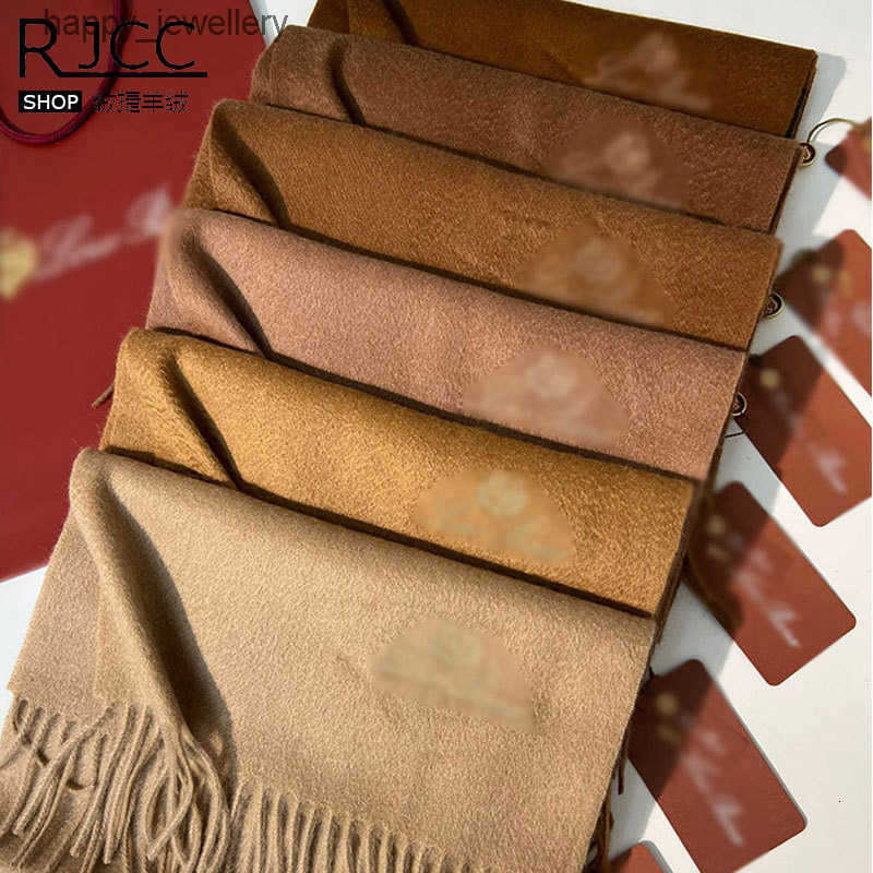 Embroidered Autumn Winter Full Cashmere Scarf Water Ripple Solid Color Warm Comfortable Simple Tassel Women's Scarf Small Shawl T260804