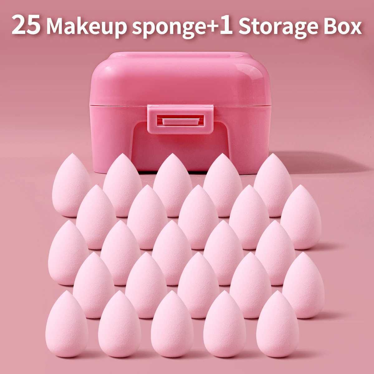 26PCS Mini Pink Makeup Sponge with Storage Box Skin-Friendly Sponges for Under Eye Fine Lines Detail Makeup Portable X260804