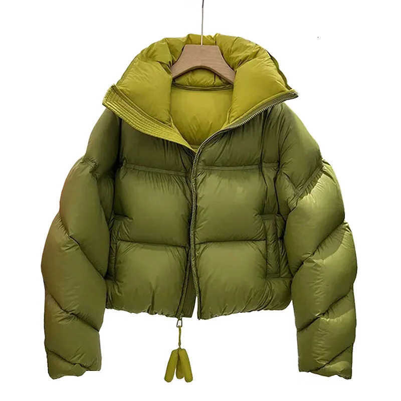 Womens Warm Down Jacket Stand Collar Windproof Short Padded Jacket Thicken Winter Jacket Loose Coat Women Outwear S260804PIC2