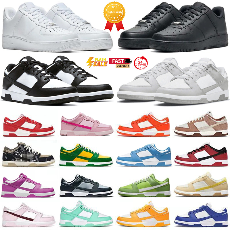 Designer Low Running Shoes Men sneakers Women Causal Shoes Panda Triple Pink Paisley White Black Grey Fog University Blue Outdoor Sports Trainer 36-