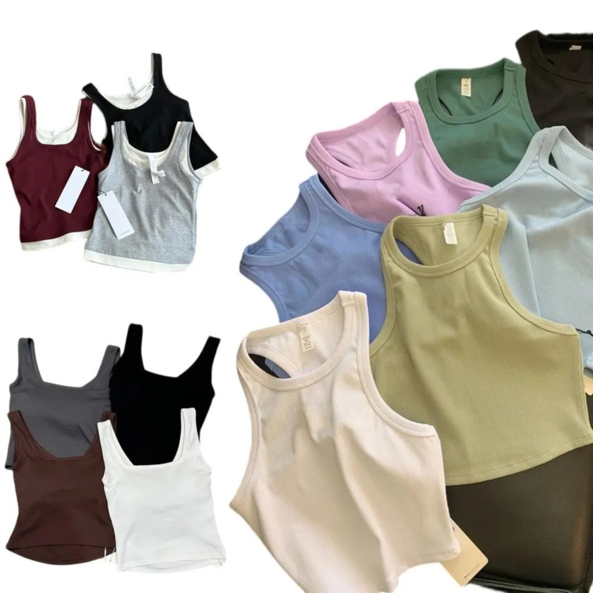 Stretchy Yoga Wear Designer Women Outfits Soft Breathable Vest Girls Running Sport Ladies Casual Adult Sleeveless Sweater Sportswear Gym Exercis
