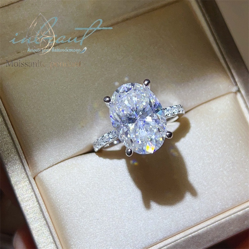 New Arrival Silver 925 Original Brilliant Oval Cut 8 ct Diamond Test Past D Color Moissanite Ring for Wedding Fine Jewelry