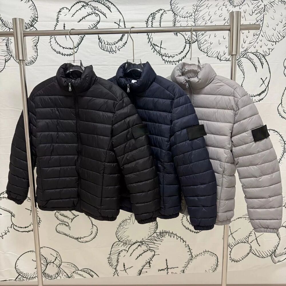 Stone Jacket Men Puffer Jacket Designer Down Jacket Embroidery Unisex Long Sleeve Zipper Jacket Fashion Style Slim High Quality White Duck Puffer Zi