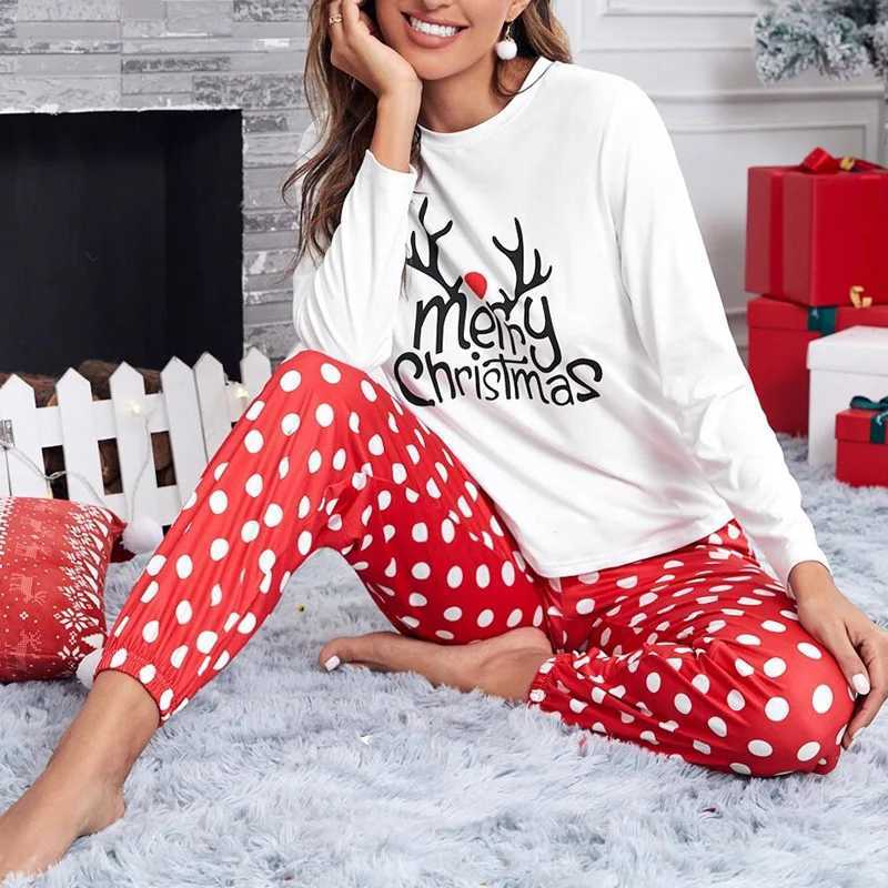 New 2023 Autumn and Winter Home Pajamas Women's Christmas Printed Long-slved Suit Night Women Slpwear S260803I31Q