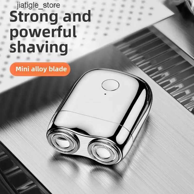 Fully Double Magnetic Automatic Shaver Electric Shaver For Men Portable Waterproof Shaver Rechargeable Mini Rotary Shaver D260703 M260804