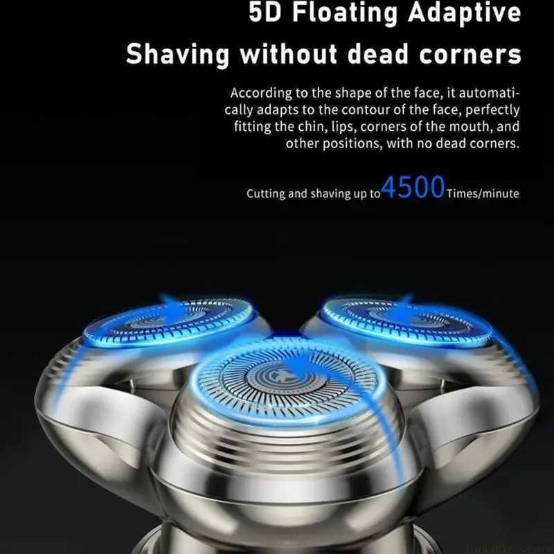 Heads D0AB 3D Rotary Floating Electric Shaver for Men with USB Charging Lightweight Shaving Device for Busy Professionals D260703 M260804