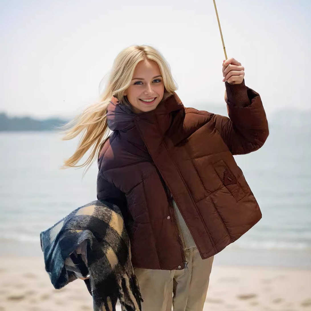 Jacket Puffer Cotton Jacket Down Cotton Jacket Womens New and Cotton Jacket Loose and Thick Hooded Jacket S2608042UIA