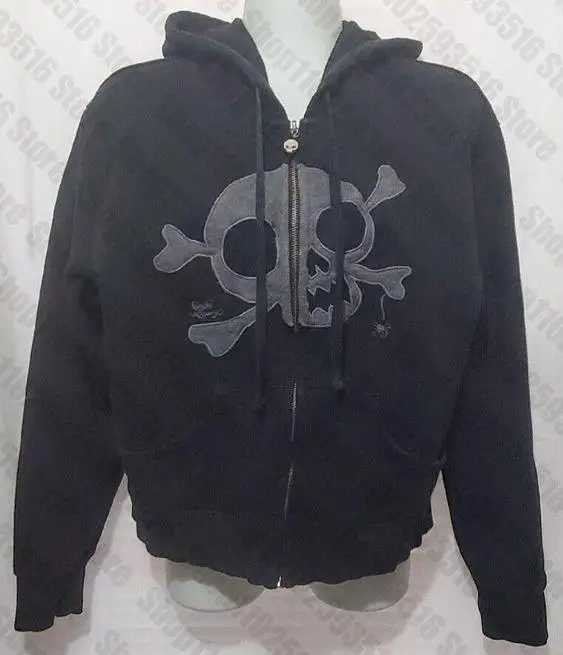 Tops Y2k Goth Sweatshirt Hoodies With Zipper Women's Sweater Aesthetic Clothing Kpop Harajuku Korean Autumn Clothes Hood Emo TopJ260803