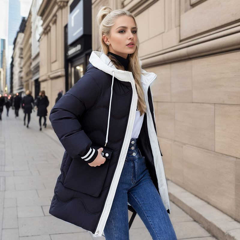 Jacket Puffer Cotton Jacket Womens Mid Length New Version Loose Winter Jacket Thickened Down Jacket Bread Cotton Jacket Trend S260804NWRO