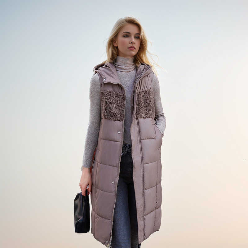 Jacket Puffer Down Cotton Vest Womens Long Style New Hooded Thick Warm Womens Coat S260804UCA2