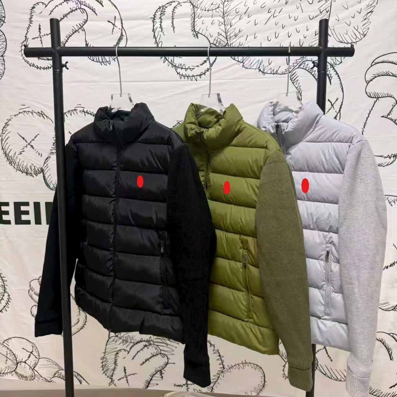 Men Designer Jacket Luxury Men Winter Puffer Polo Jackets Parkas Embroidery Pony Patchwork Sleeves Stand Collar Splice Outerwear Light And Thin Cott