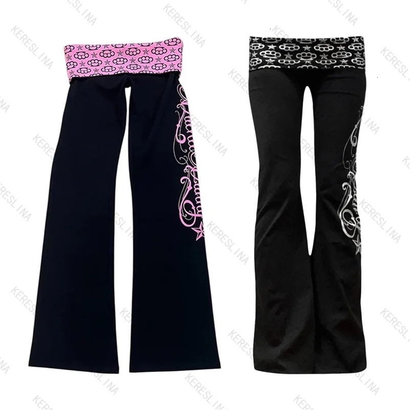 2000s Vintage style European American trendy subculture Millennium Gothic E-girl High Street slim fit versatile Casual long pant 260526BJ