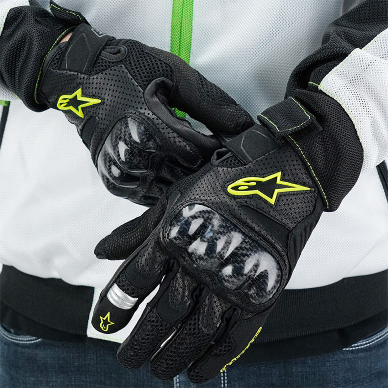 Sports Gloves Cycling A Star Motorcycle * Riding fitness Carbon Fiber Anti Drop Mesh Breathable Touch Screen Gloves *