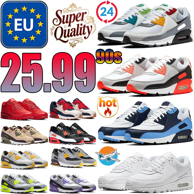 big size 36-50 Designer 90 Running men blue Sport Shoes neon 90s Sneakers Black white Baltic Cool Gradient Pink Foam Aurora Green Outdoor Recreation