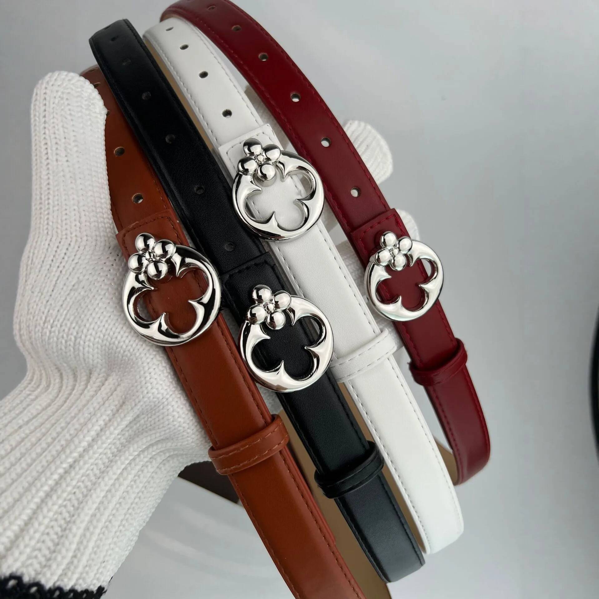 1pc New Smooth Buckle 2.3cm Width Women's Belt, Classic Fashion Personalized Design, Perfect Match with Jeans, Great Birthday Gi J260804