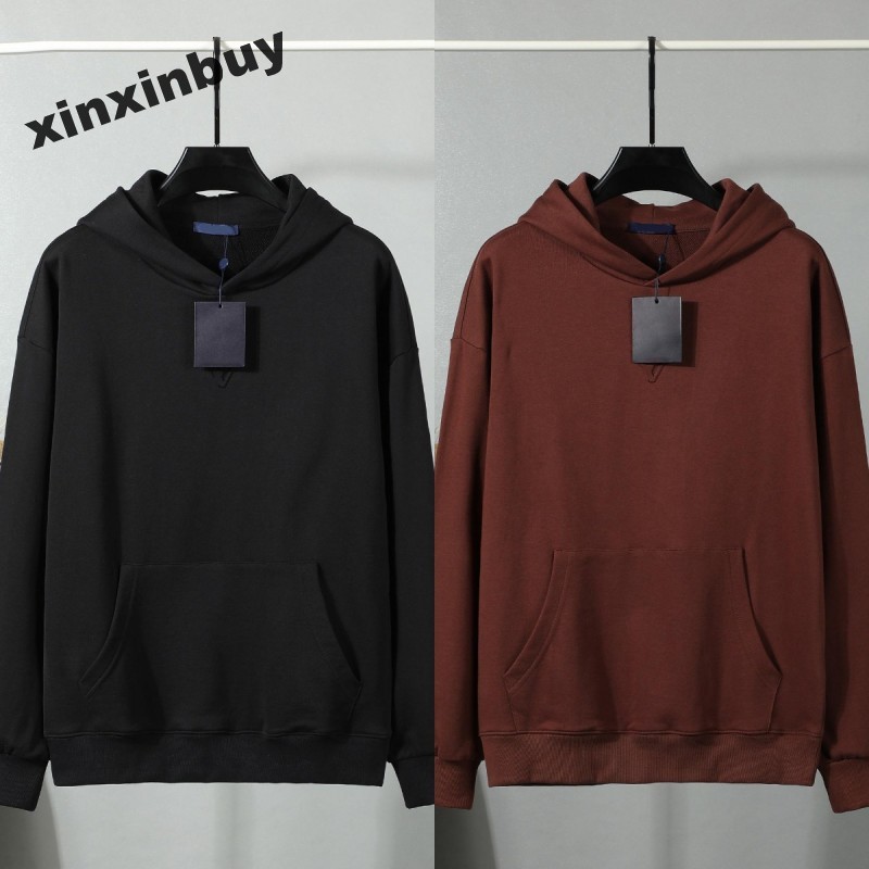 xinxinbuy Designer Sweater hoodie Men Women 1854 letter relief emboss cotton Long Sleeve Man Paris Street khaki gray brown XS-3XL