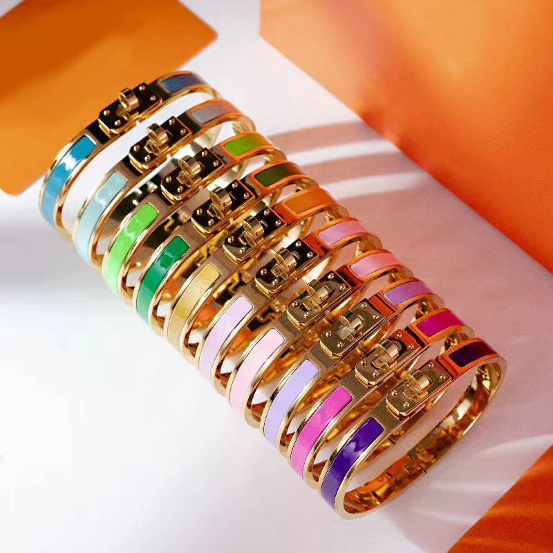 Bracelet à breloques classique en H, 8mm, en acier inoxydable, boîte de créateur de bijoux pour femmes de haute qualité