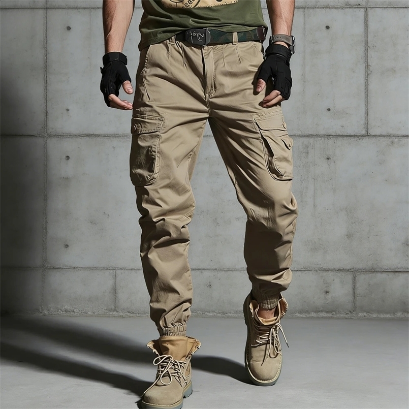 Mens Casual Pants Slim-fit Camouflage Multi-pocket Overalls Sweatpants Joggers Men Clothing Tactical Cargo Pants for Man 260516BJ