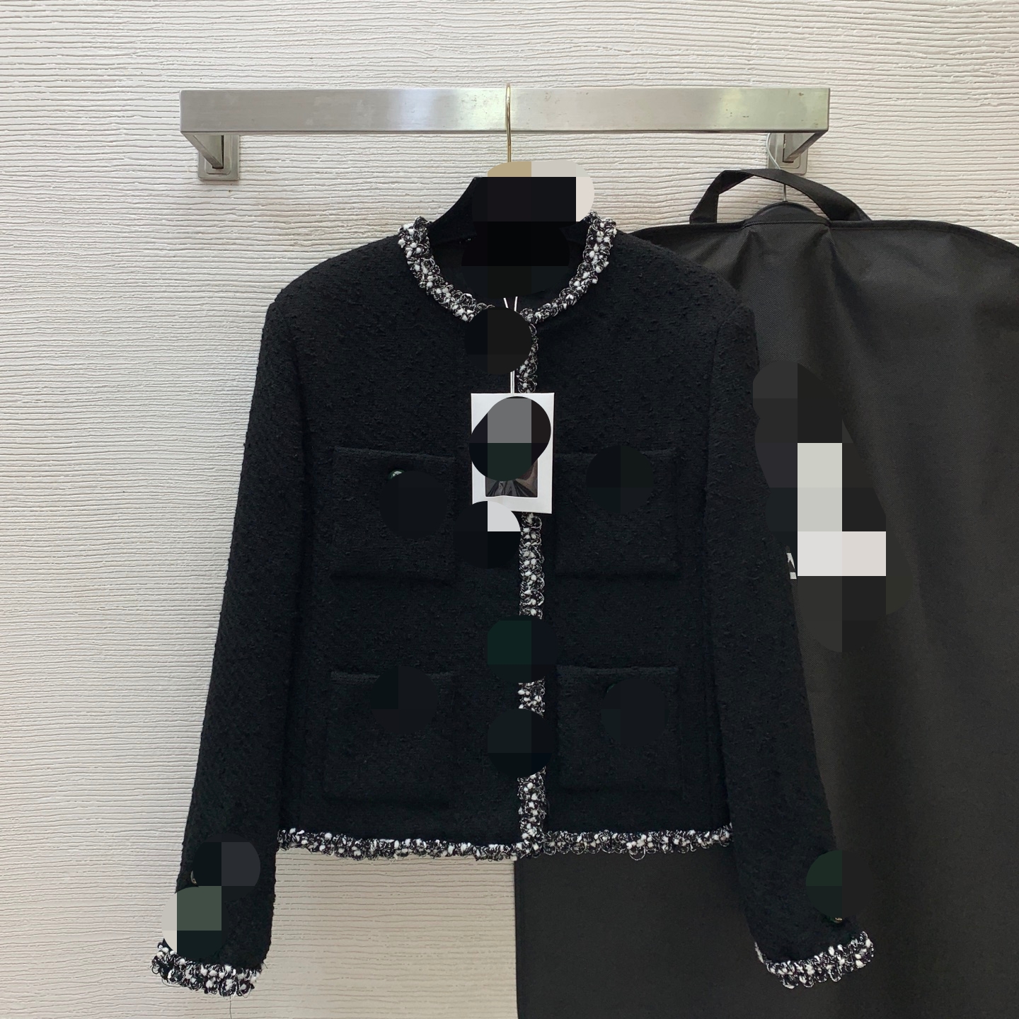 G26080482 2026 new style tweed round-neck long-sleeve coat top