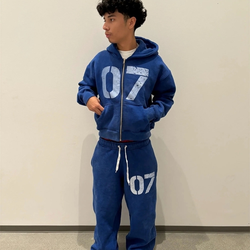 Blue Pants Suit Sweatpants Clothing Trousers Men Sport Vintage Joggers Hip Hop American Harajuku Korean Cargo Jogger Retro Baggy 260516BJ