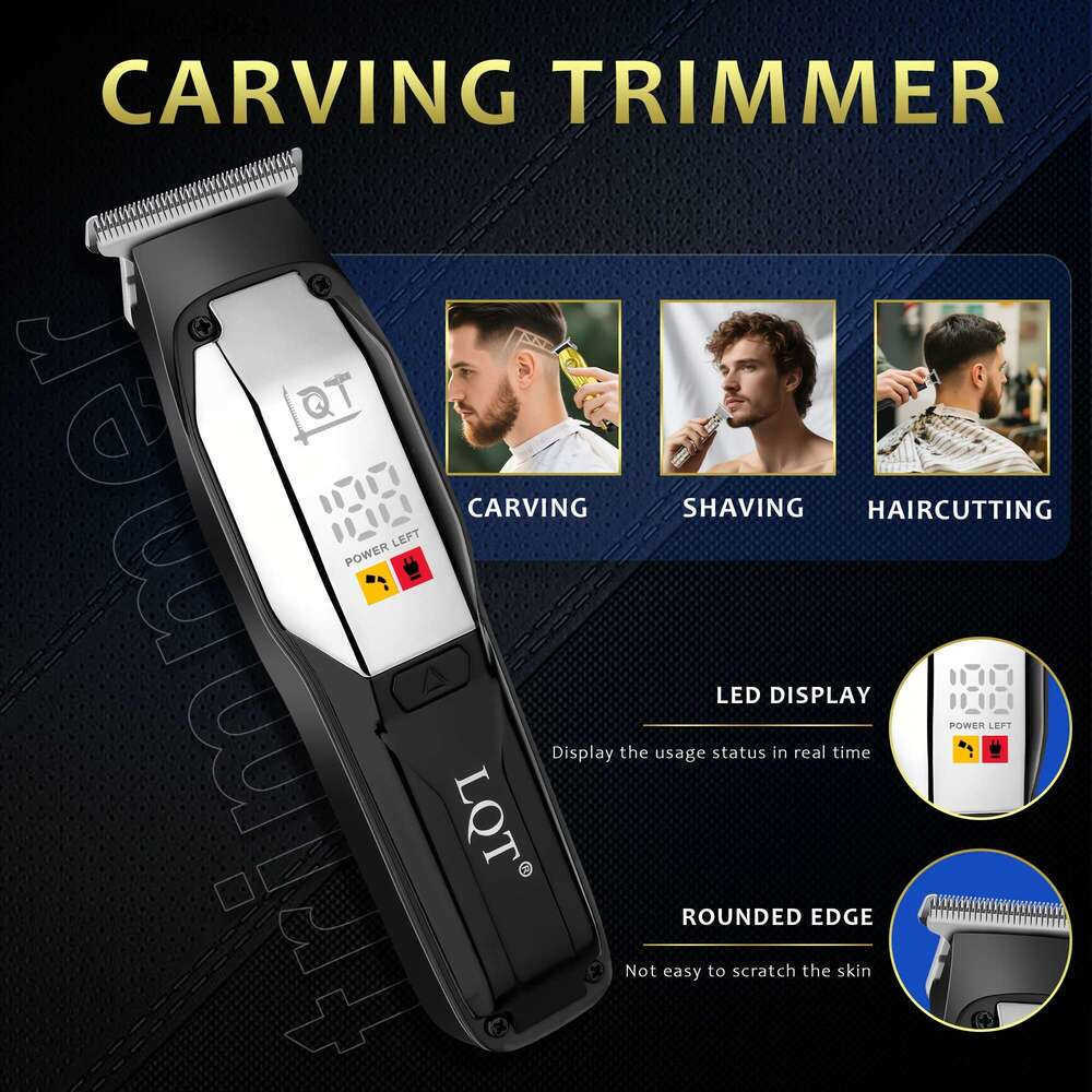Mens Professional Haircut Trimming LQT Set Cordless Rechargeable Electric Shaver With 18650 Lithium Battery USB Charging Ergonomic Design M260805