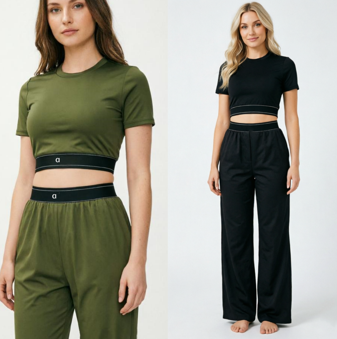 A2569 Women's High-Waist Wide-Leg Yoga Shorts Set Gym Women Clothes Short-Sleeve Casual Two-Piece Athletic Yoga Outfit Tunic Top with Matching