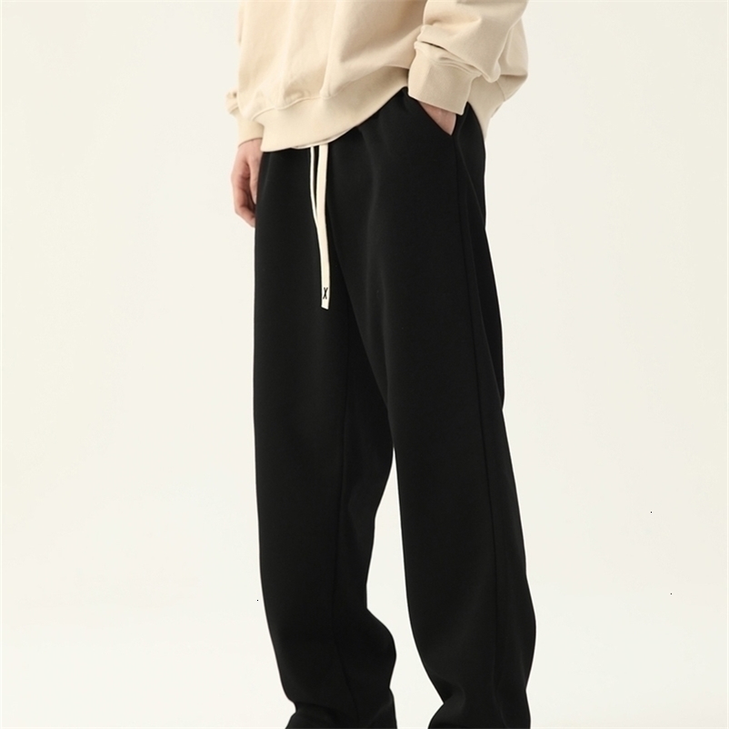 Mens casual sports pants solid color loose drawstring waist elastic straight leg for jogging hiking outdoor hiking and other sports 260615BJ