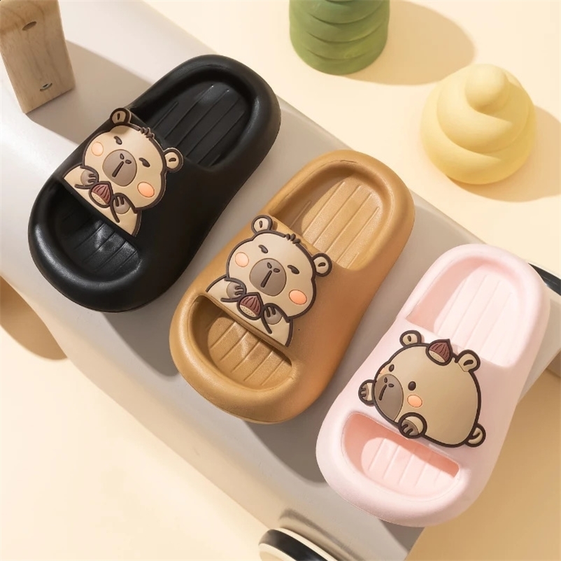 Cute Childrens Capybara Slippers Summer Eva Soft Sole Platform Home Slides Boys and Girls Lightweight Non Slip Beach Flip Flops 260529BJ