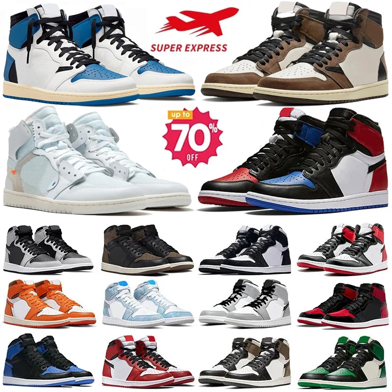 Top Quality Designer 1 Basketball shoes Men Women 1S University Blue Hyper Royal Patent Panda OG dark Mocha bred shadow UNC Grey Outdoor Sports Snea