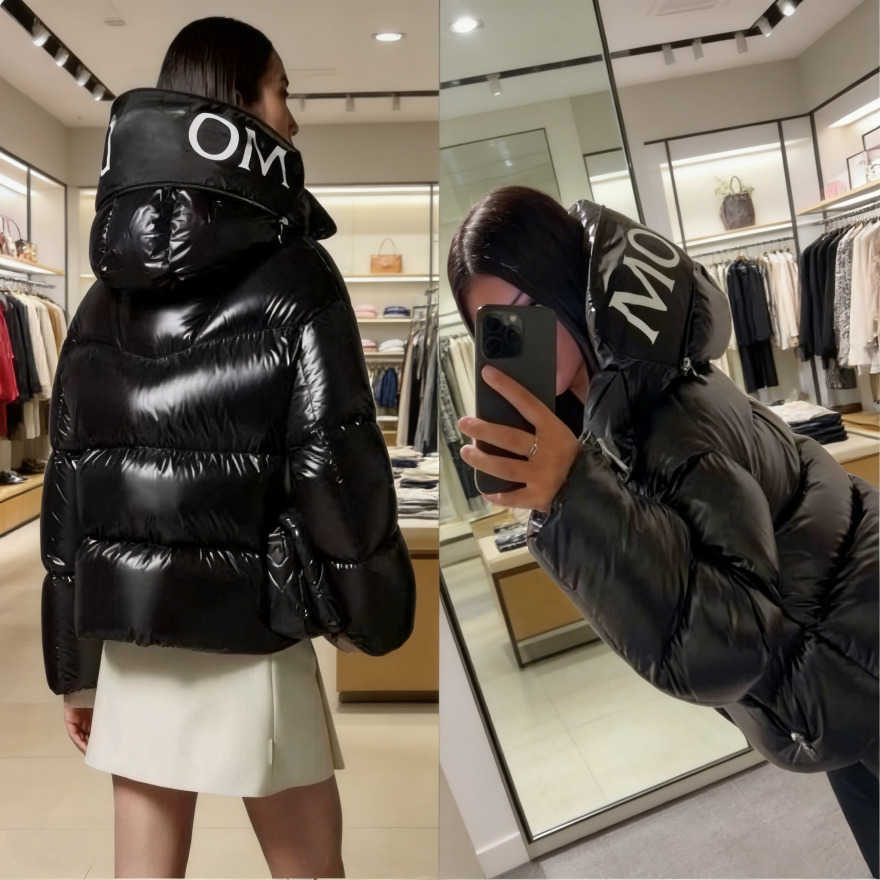 Puffer Women Jacket Winter Down Coat Collar Hooded Coat Windproof Loose Outerwear Thick Warm Long Slve Overcoat Autumn Winter Strtwear All Match S26