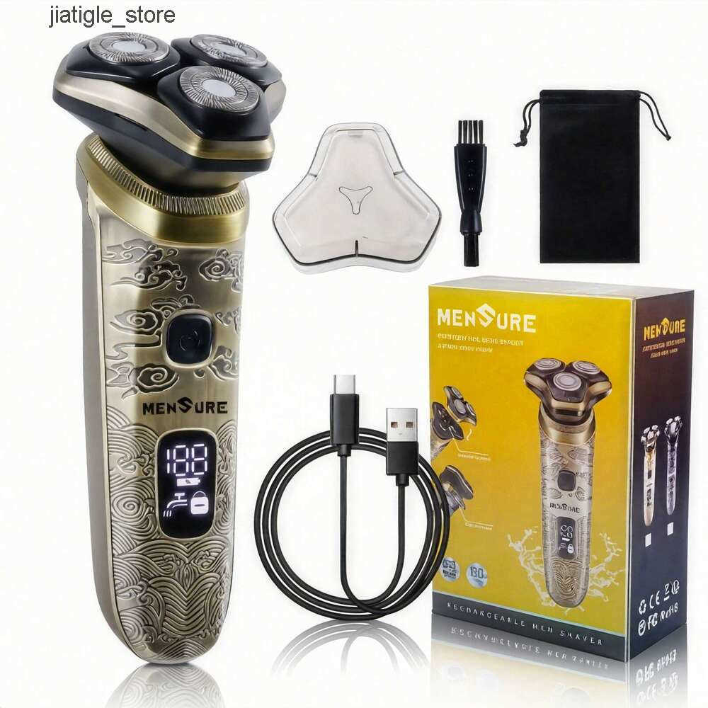 Electric High-Speed Cordless Shaver Mensure Shaver Men | 3D Floating Magnetic s 9000 RPM High-Speed Motor Low Noise Usb-C Rechargeable Razor With Lo