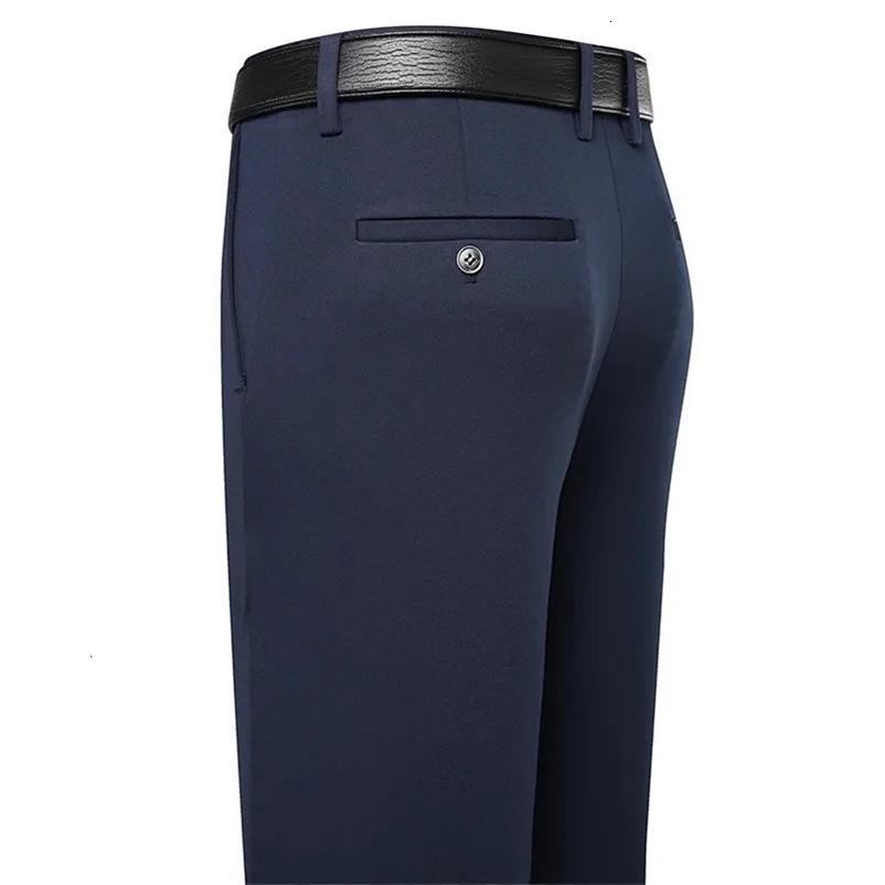 Mens Trousers Stretchy Suit Pants Summer Spring Casual Business Pants Breathable Comfortable Loose Straight Formal Pants 260615BJ