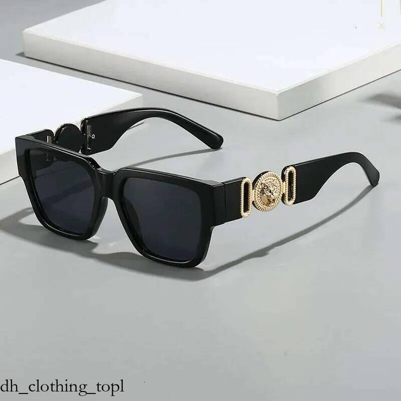 Versasunglasses Y2K Vintage Oversized Square Metal Lion Luxury Sunglasses Designer Unisex Punk Popular Eyewear For Men Women Daily Outdoor Street d6