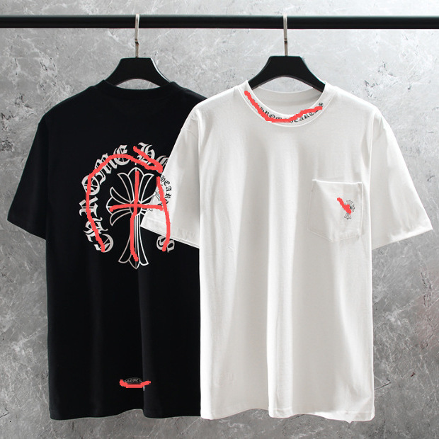 Designer Correct version of t shirts cross-border wholesale Chrome men's pure cotton T-shirt, loose fit, short sleeve tshirts brands