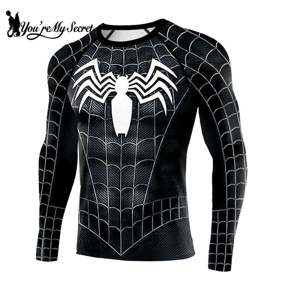 Men's Print Compression Shirt Workout Anime Superhero Long Slve Cosplay Come Tops Summer Q260804