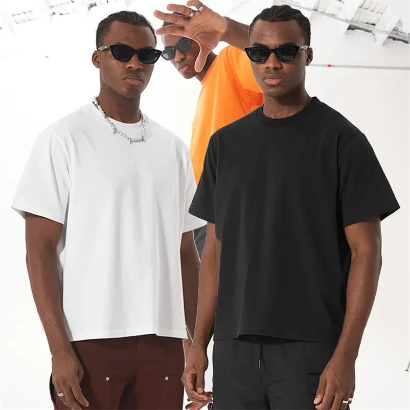 Mens Summer Boxy Fit 240 Gsm 100 Half Sleeve T-Shirts Heavyweight Oversized Loose Sports T Shirts O-neck Gym Clothing 260612BJ