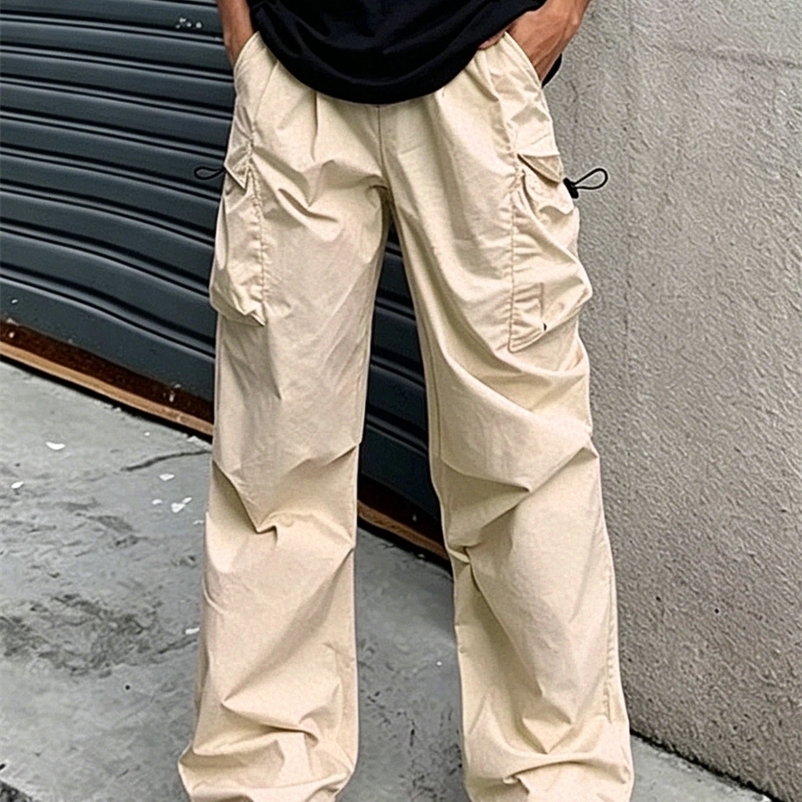 Mens Spring and Autumn Waterproof Hip Hop Mountaineering Pants Casual Harajuku Work Pants Black Cargo Outwear Pants 260612BJ