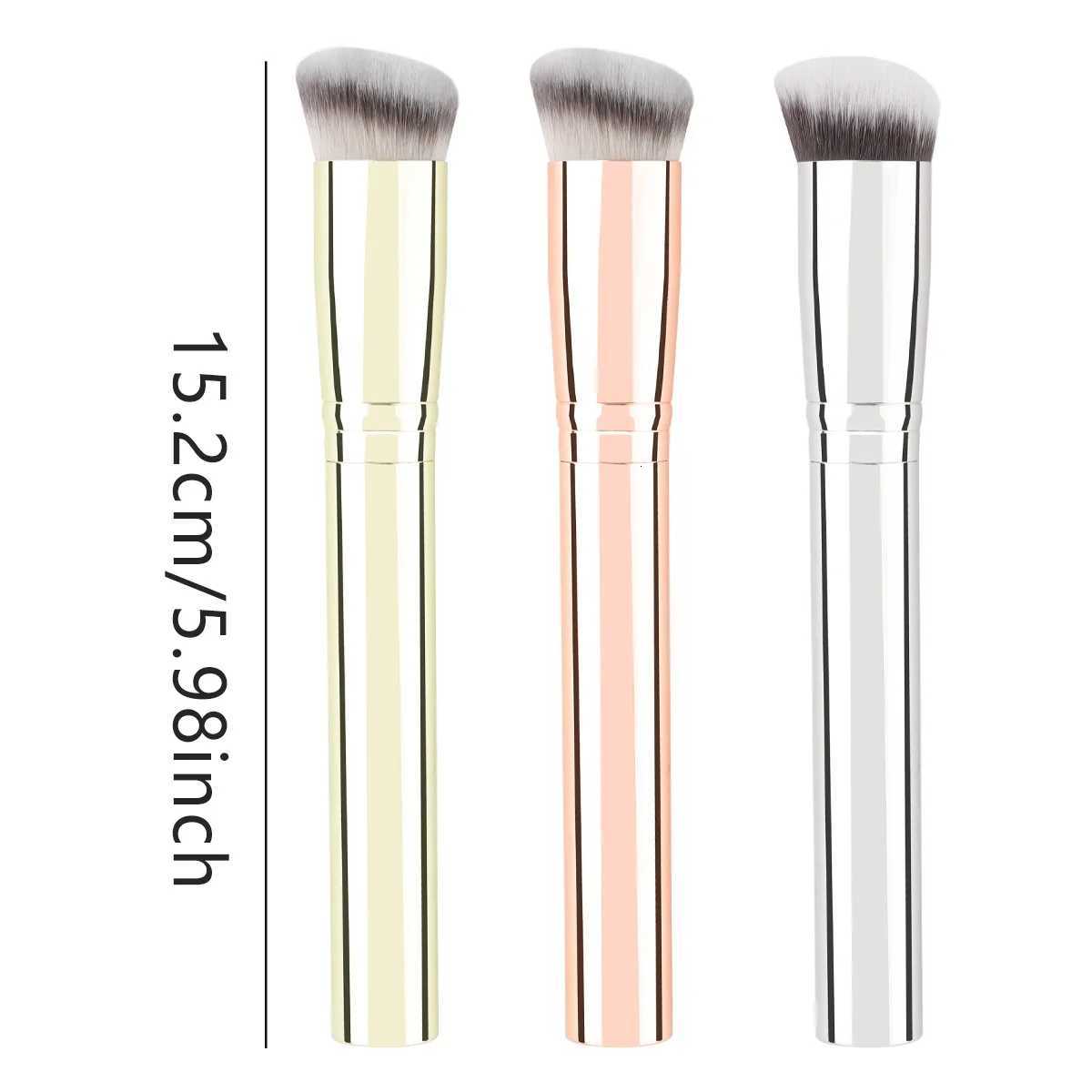1pcs New Single Full Aluminium Tube Slant Head Concealer Brush Soft Bristles No Powder Lightweight No Trace 170 Makeup Brushes X2608041